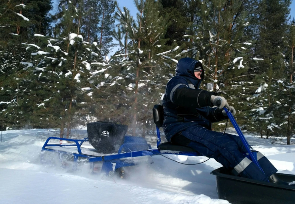 Мотобуксировщик толкач Альбатрос-XL8 с модулем. С фарой, склизы в Сургуте