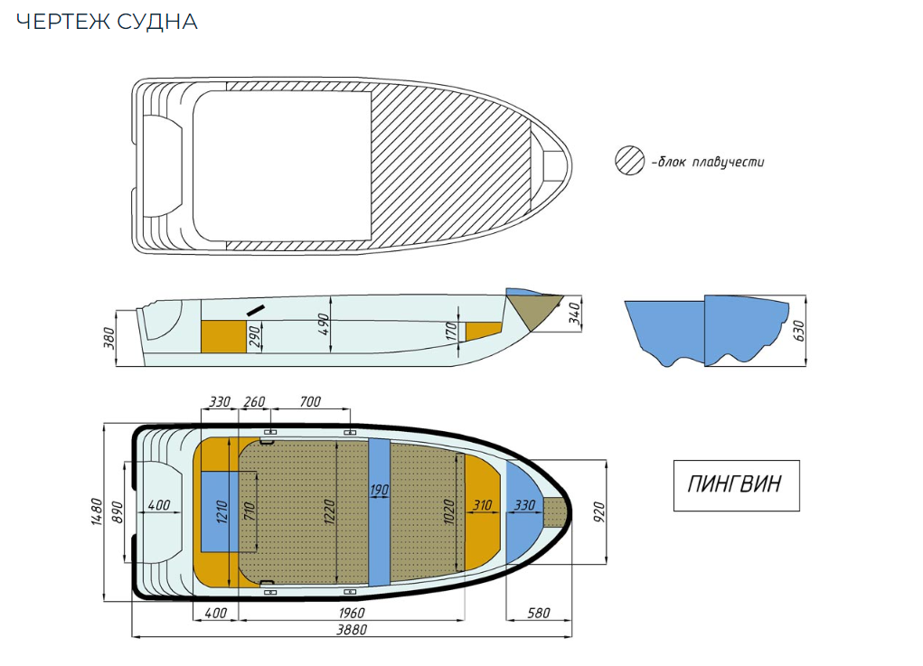 Стеклопластиковая лодка Пингвин (тримаран) в Сургуте