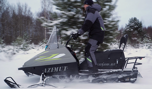 Миниснегоход Бурлак Азимут 20 л.с. , эл.запуск, реверс, тормоз гидравл, капот серый в Сургуте