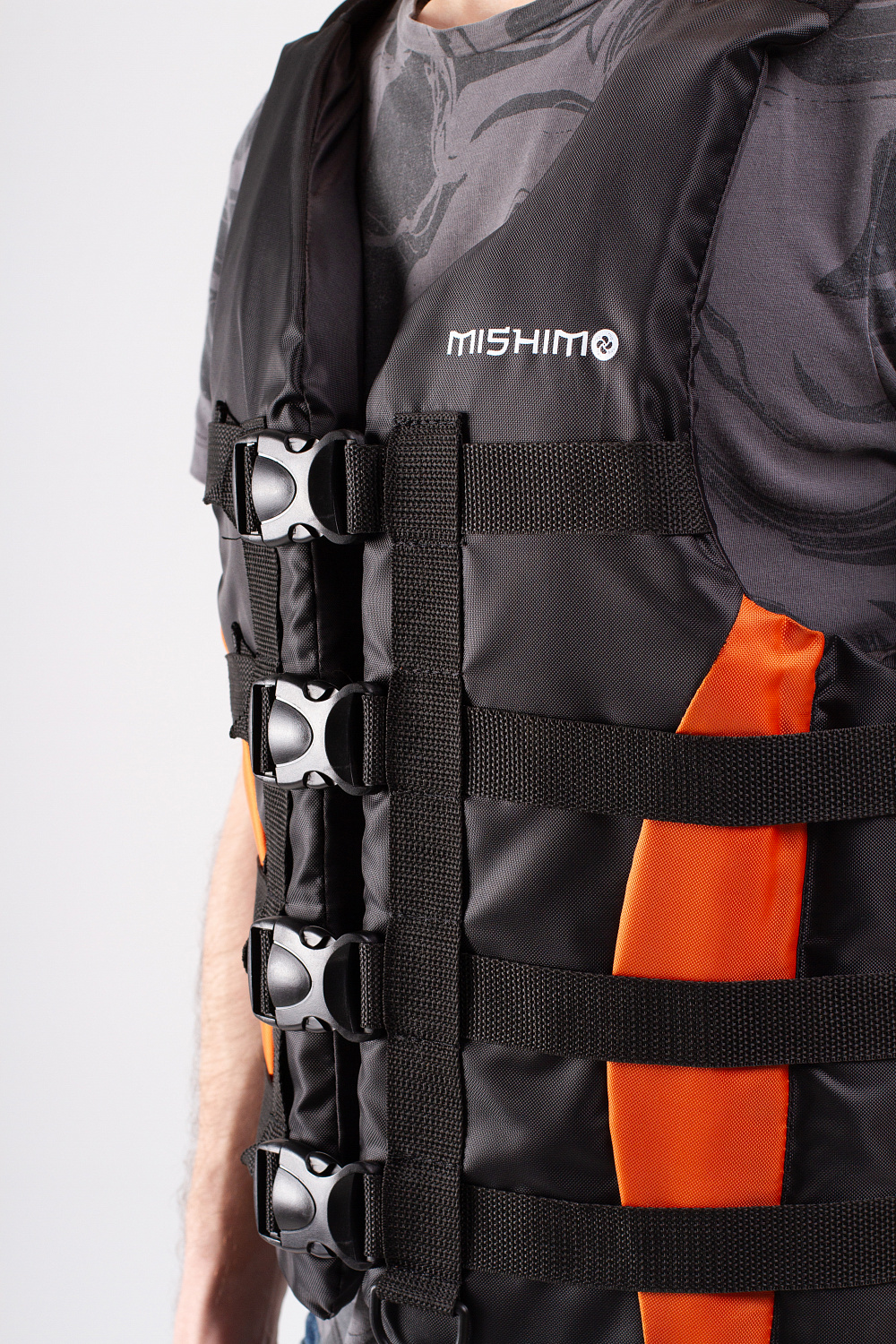 Жилет спасательный MISHIMO PRO Премиум качества Черно-оранжевый в Сургуте