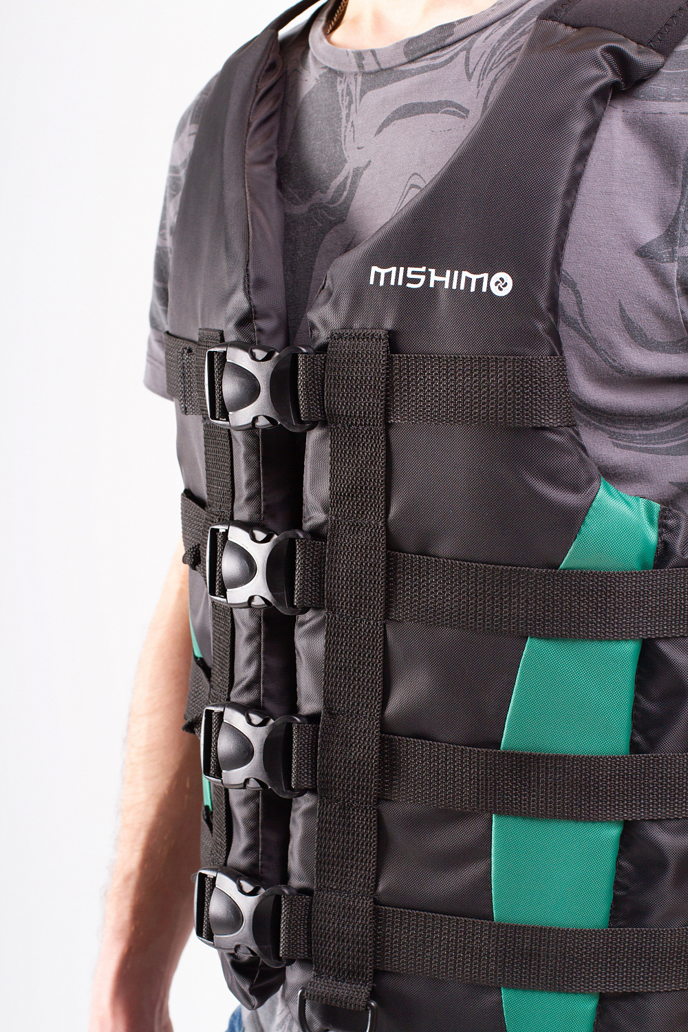 Жилет спасательный MISHIMO PRO Премиум качества Черно-зеленый в Сургуте