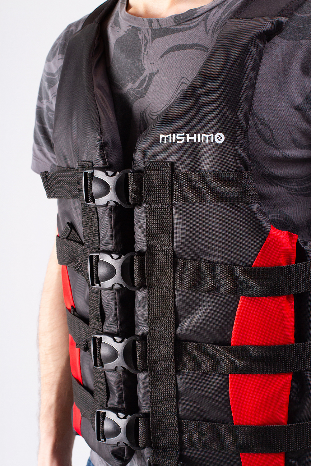 Жилет спасательный MISHIMO PRO Премиум качества Черно-красный в Сургуте