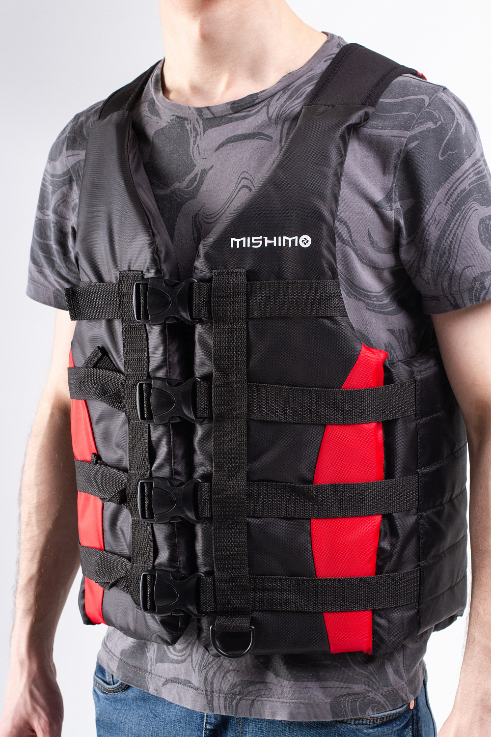 Жилет спасательный MISHIMO PRO Премиум качества Черно-красный в Сургуте